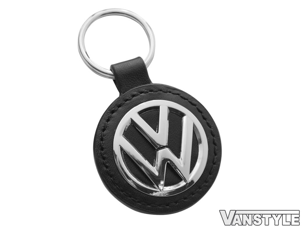 Leather Round Key Ring with Silver ring