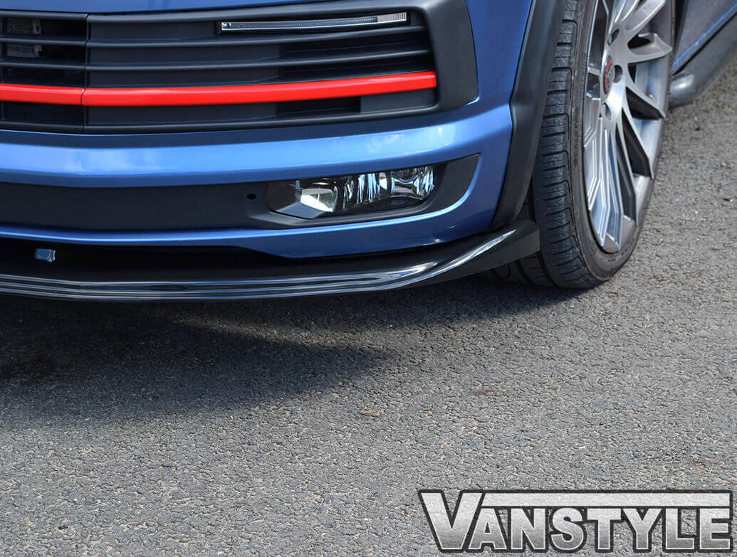 2015+ Luxell Lower Front Splitter Spoiler ABS Gloss Black Bumper Lip Fits Transporter T6 