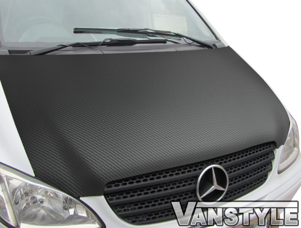 Full Length Carbon Effect Bonnet Bra - Mercedes Vito 03 14 - Vanstyle