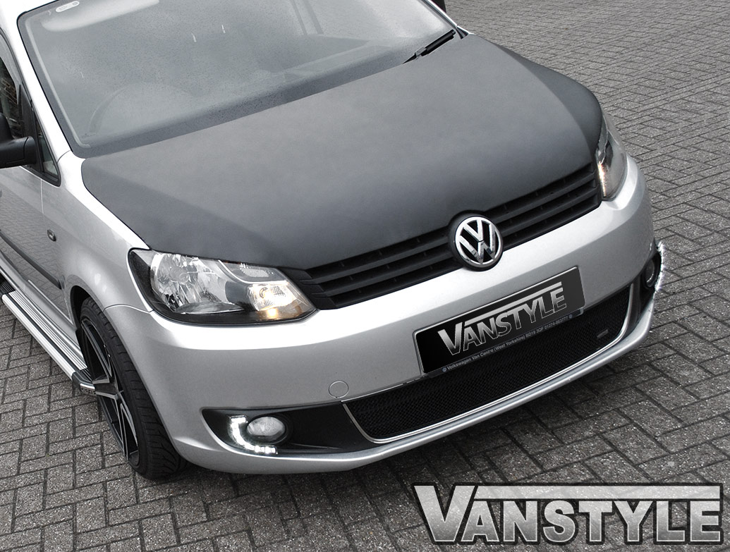 Full Length Plain Black Bonnet Bra Cover - VW Caddy Mk4 15 21 - Vanstyle