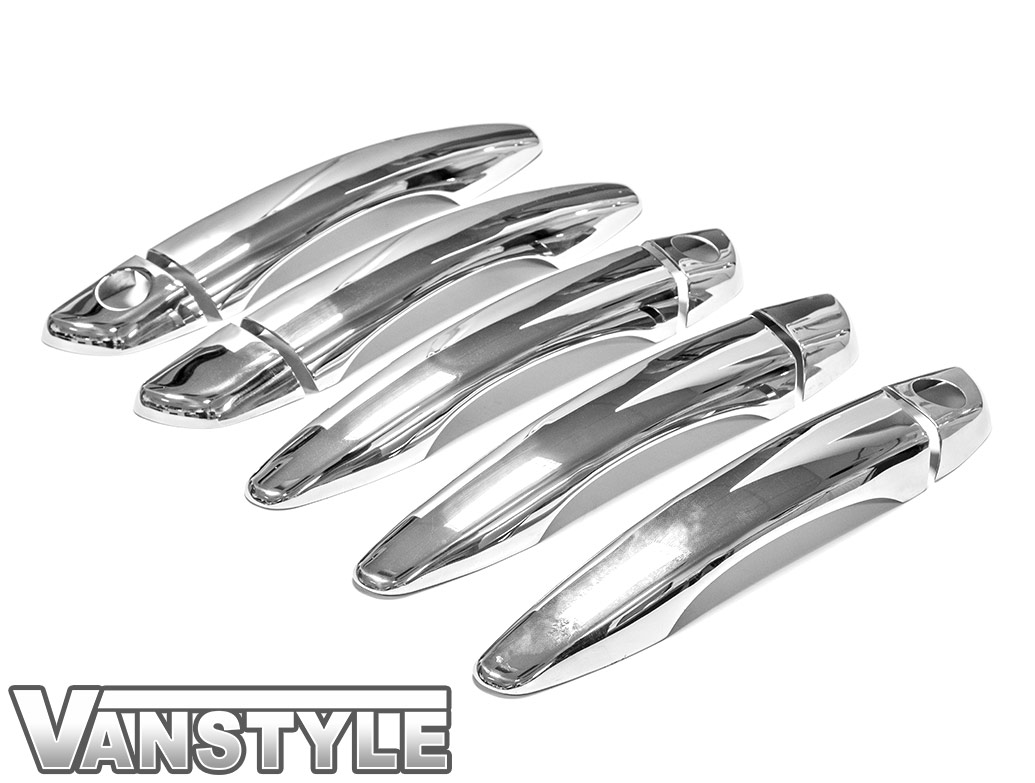Polished Chrome Door Handle Covers - Dispatch Expert Proace 16 - Vanstyle