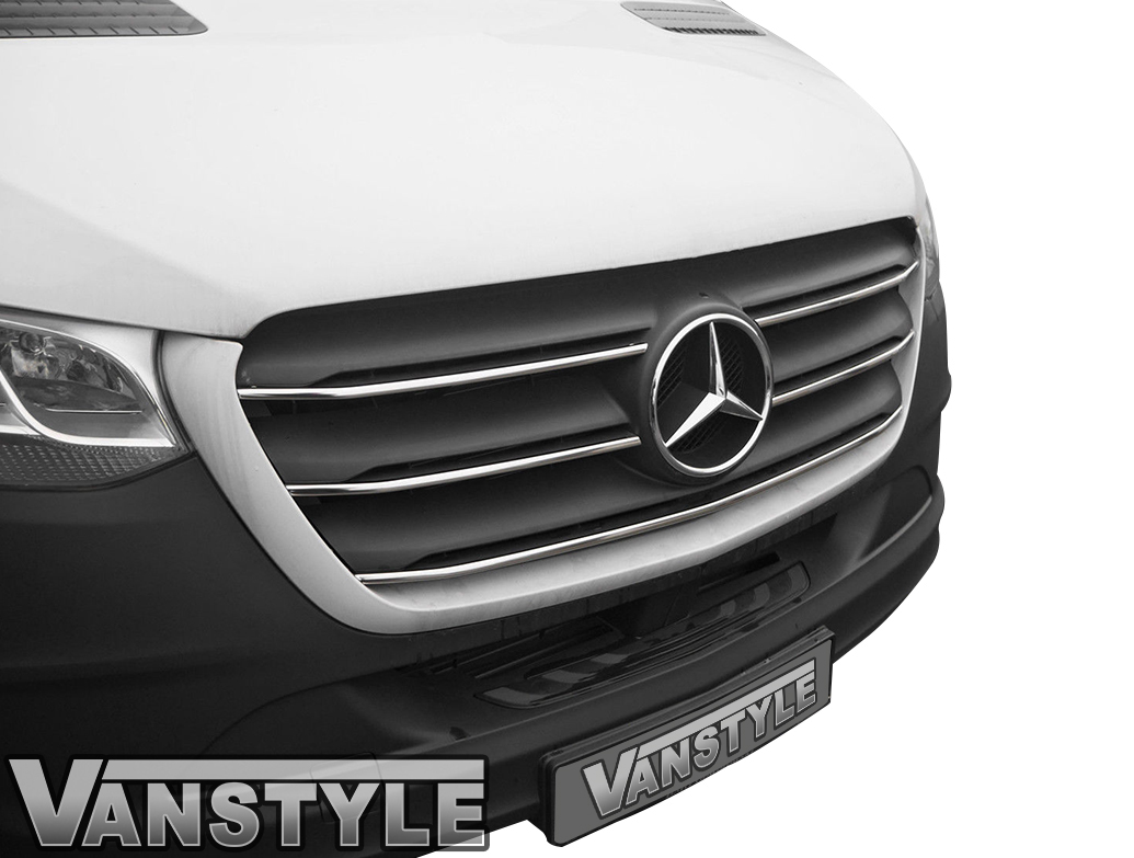 Polished Stainless Steel Grille Trim Mercedes Sprinter 18 Vanstyle