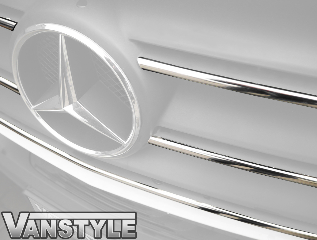 Polished Stainless Steel Grille Trim Mercedes Sprinter 18 Vanstyle