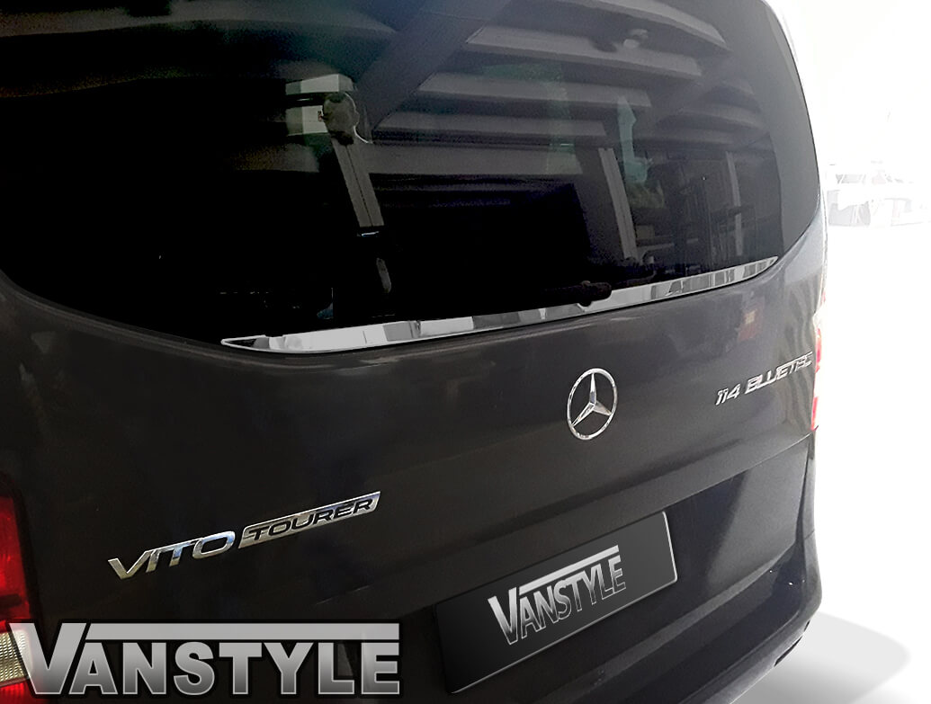 Rear Tailgate Window Trim Stainless Steel - Mercedes Vito 14>
