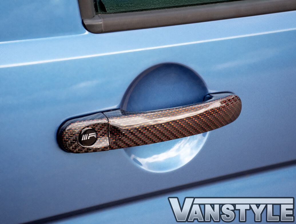 Red Carbon Fiber Door Handle Covers For Dodge Challenger 2008-2014 (Front, 4Pcs)