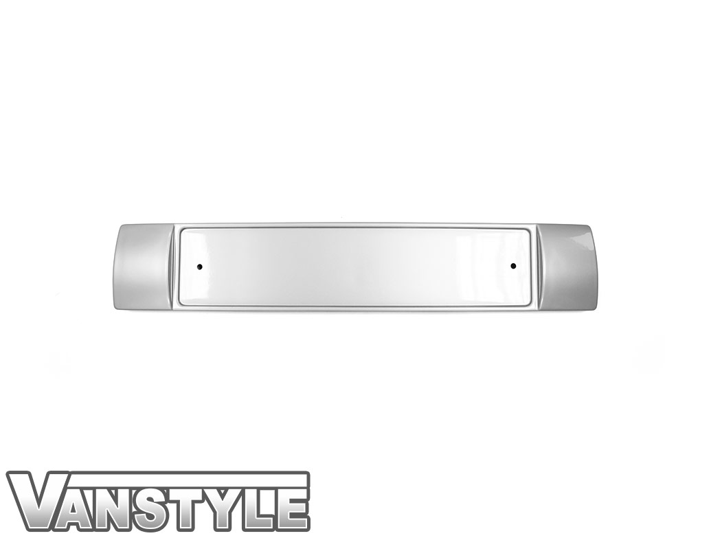 Front Bumper Number Plate Plinth in Satin Silver - VW T6 2015>