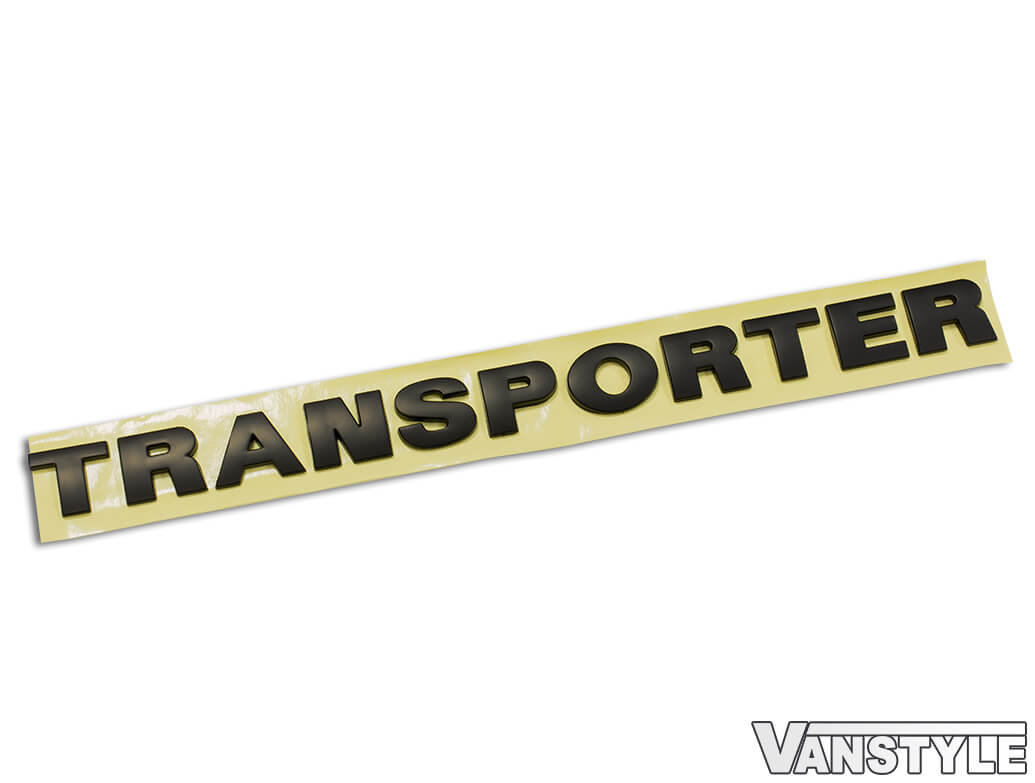 Transporter Rear Lettering Boot Badge Gloss Black & Matt Black