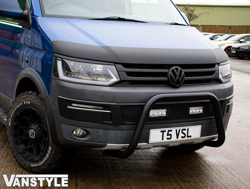 ABS Front Headlight Brows in Textured Black VW T5.1 1015 Vanstyle