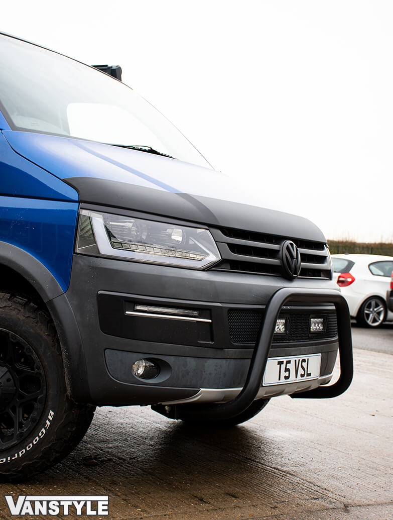 ABS Front Headlight Brows in Textured Black VW T5.1 1015 Vanstyle