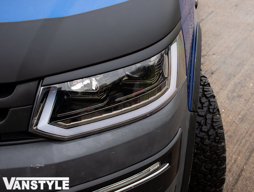 ABS Front Headlight Brows in Textured Black VW T5.1 1015 Vanstyle