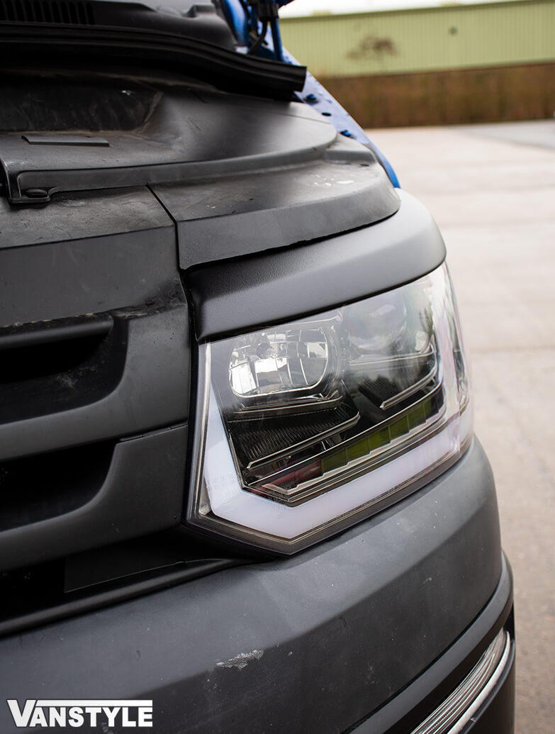 ABS Front Headlight Brows in Textured Black VW T5.1 1015 Vanstyle