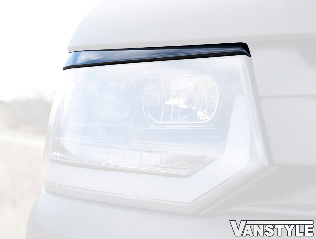 ABS Front Headlight Brows In Gloss Black VW T5.1 1015 Vanstyle