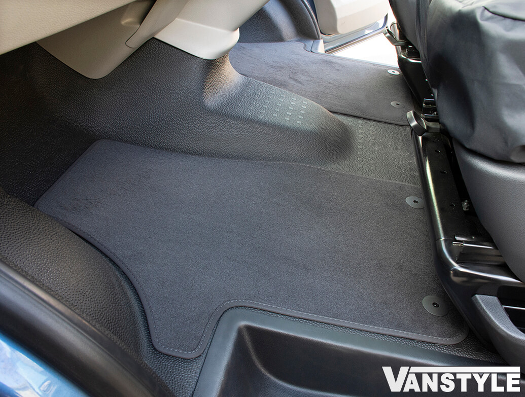 Genuine VW Front Carpet Mat Set Anthracite - VW T5 T6 03 19 - Vanstyle