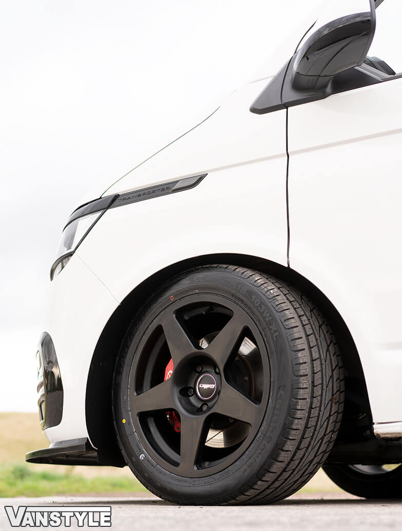 Calibre Five 18\" Matte Black Alloy Wheels & Tyres - VW T5 & T6