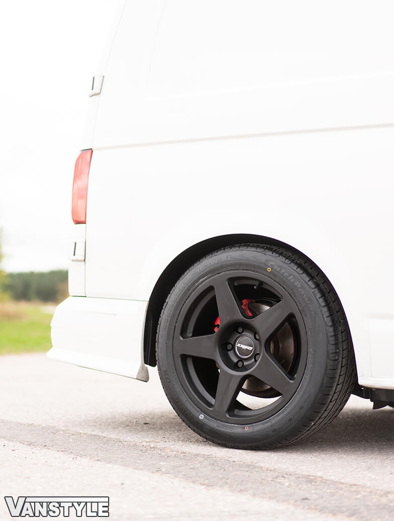Calibre Five 18\" Matte Black Alloy Wheels - VW T5 & T6