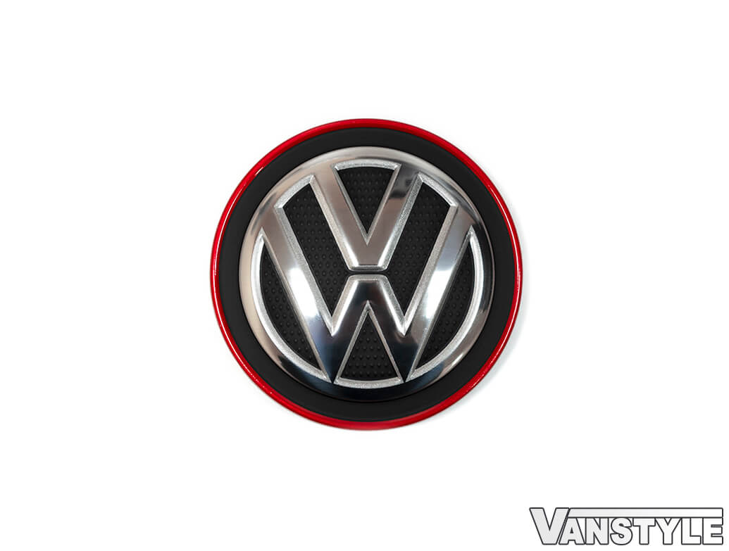 Genuine VW Alloy Wheel Centre Hub Cap 65mm with Red Edge