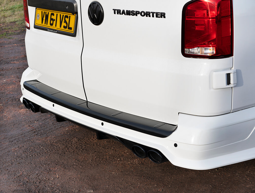 Rear Bumper Protector ABS Black For VW T6 Transporter 2015-2020 - Wimbledon Trade