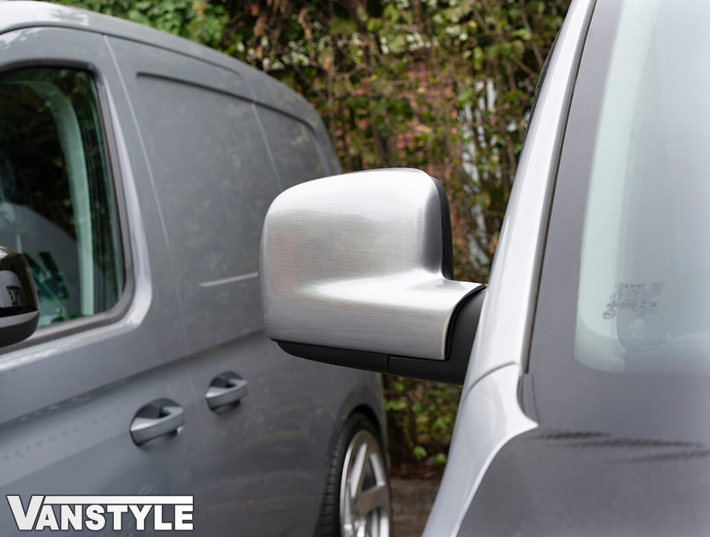 Carbon & Brushed Alloy Effect Mirror Covers VW T5 & VW Caddy