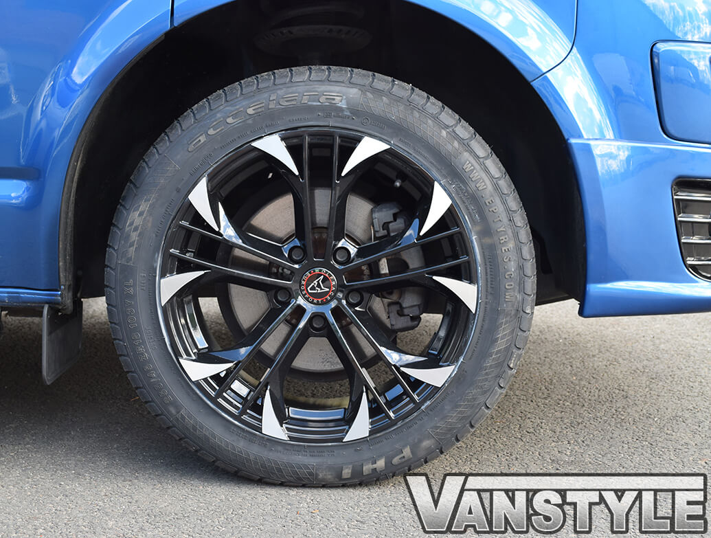 Wolfrace Assassin GT Black & Polished 18\" VW T5 T6 Alloy Wheels