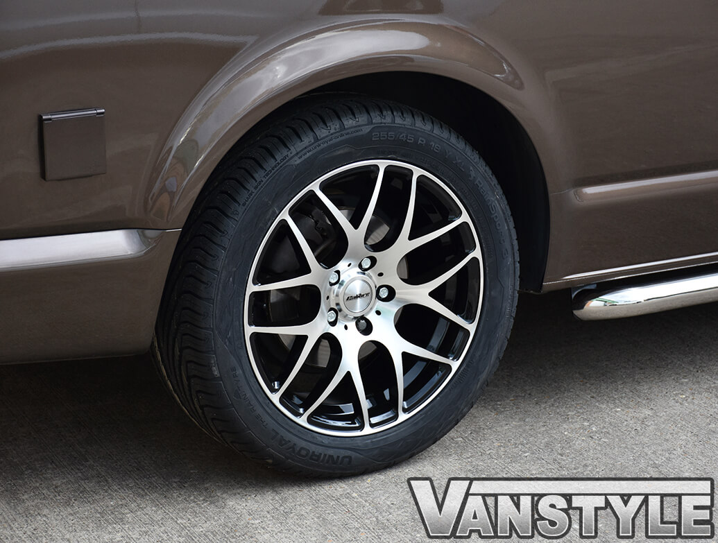 Calibre Exile-R Black & Polished 18\" VW T5 T6 Alloy Wheels