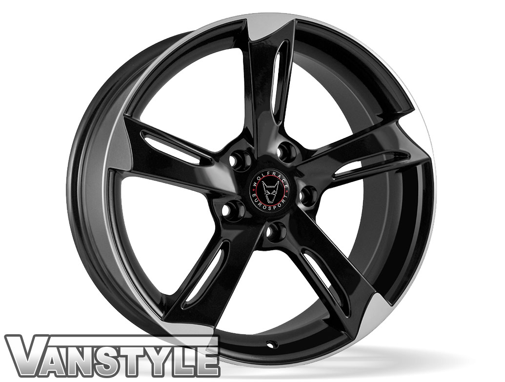 Wolfrace Genesis Gloss Black Polished 18\" VW T5 T6 Wheel & Tyre