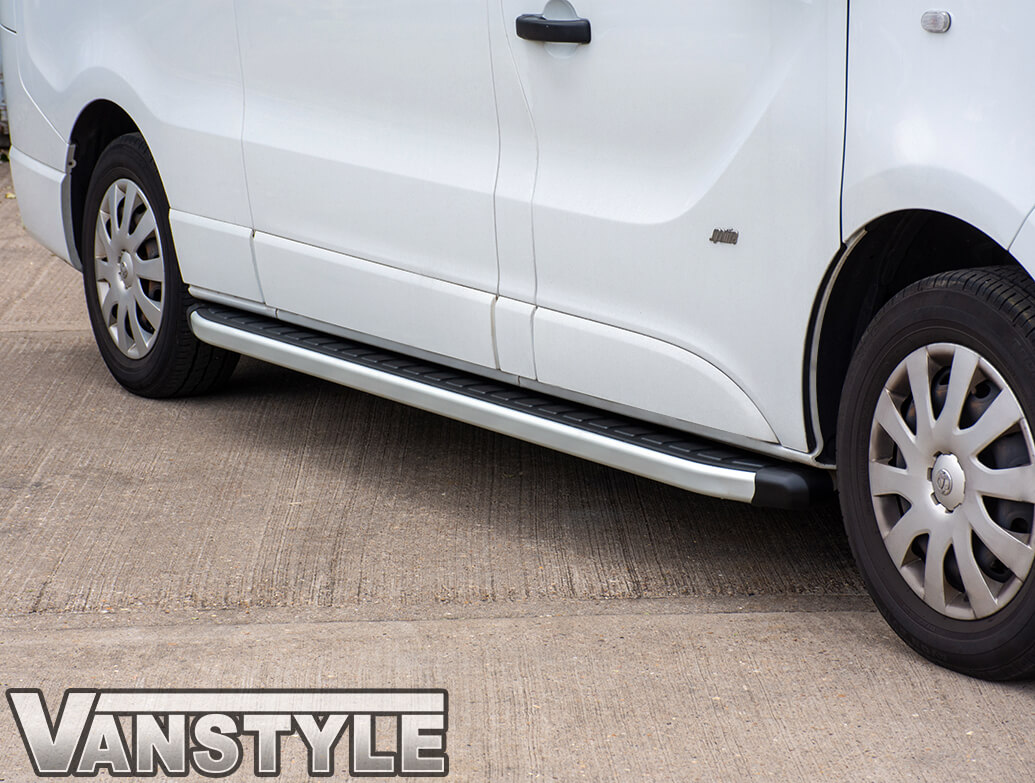 VAUXHALL VIVARO LWB 14>19 ALUMINIUM SIDE STEPS CLUMBER STYLE RUNNING
