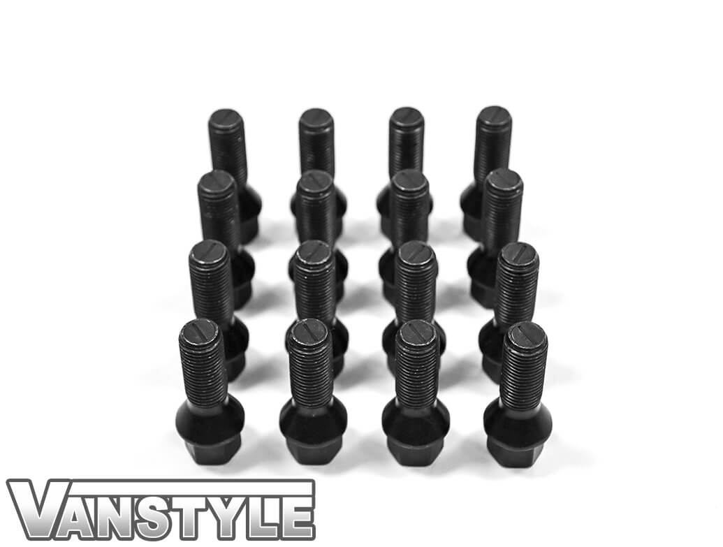 Vanstyle VW T5 T6 Gloss Black Locking Alloy Wheel Bolt Bundle Vanstyle