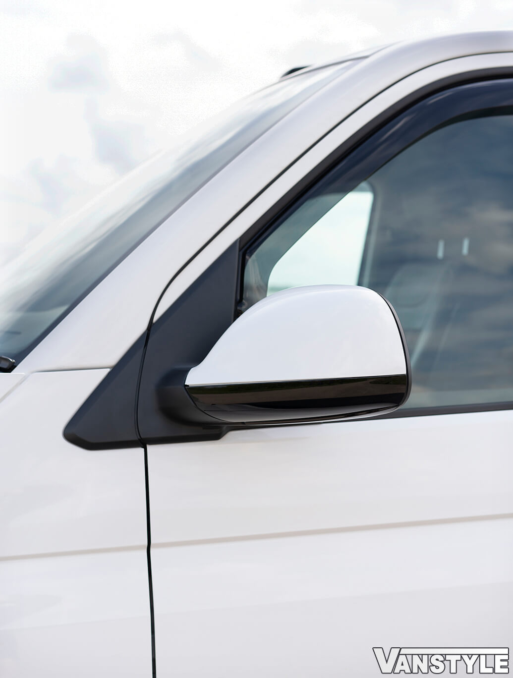 Upper Wing Mirror Replacement Cover Pair - White Ed. - VW T5 T6 - Vanstyle