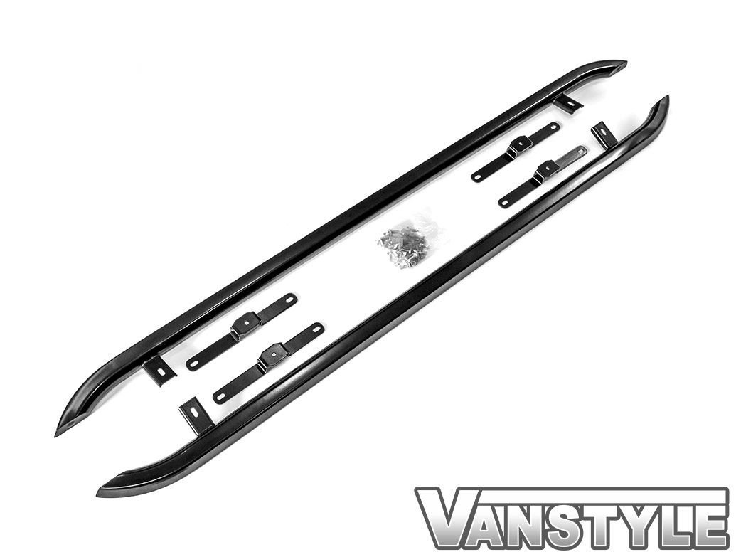 Angled Trapezoid Sportline Style Gloss Black Sidebars - VW T5 T6